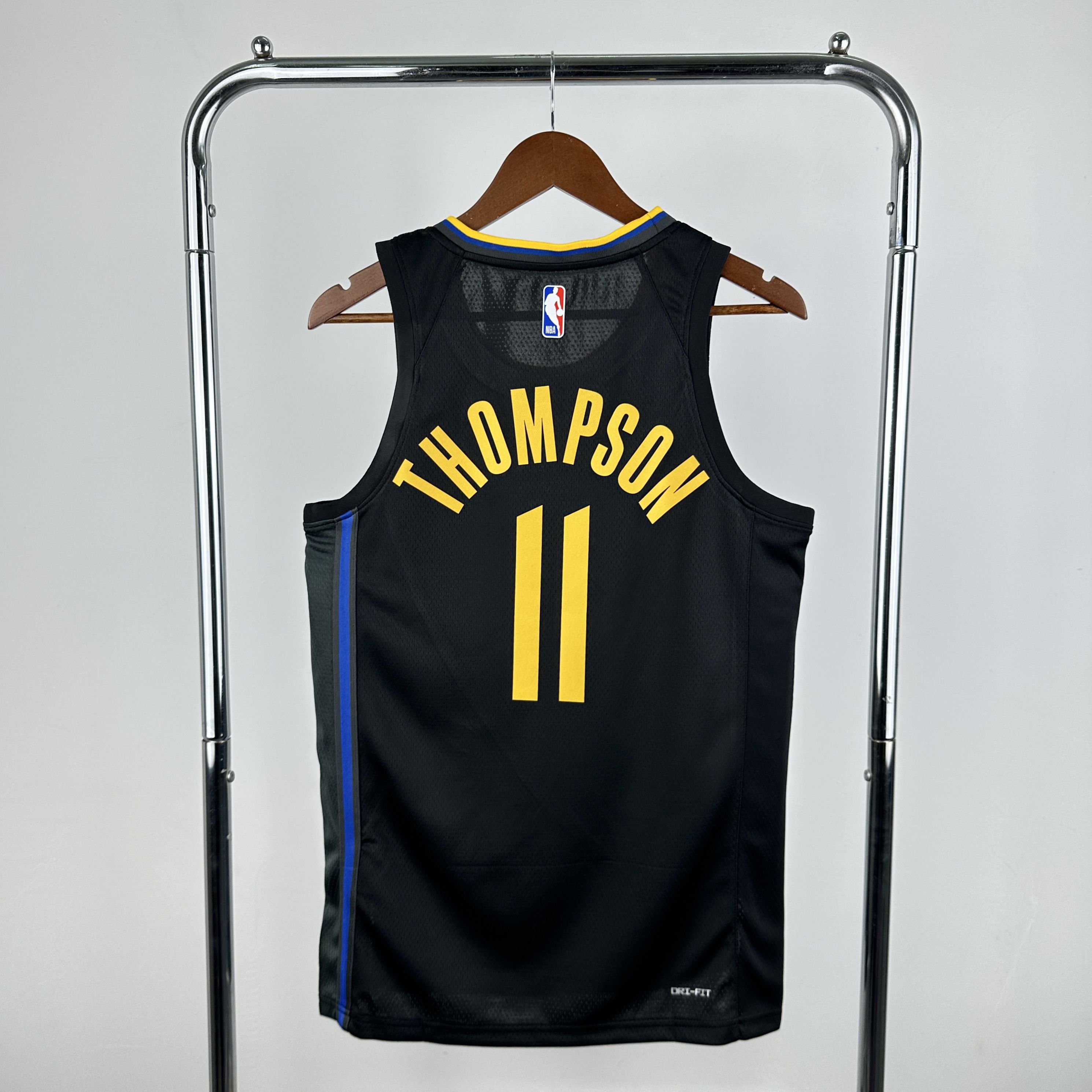 Men Golden State Warriors 11 Thompson Black Jordan style Seasons 2025 NBA Jersey